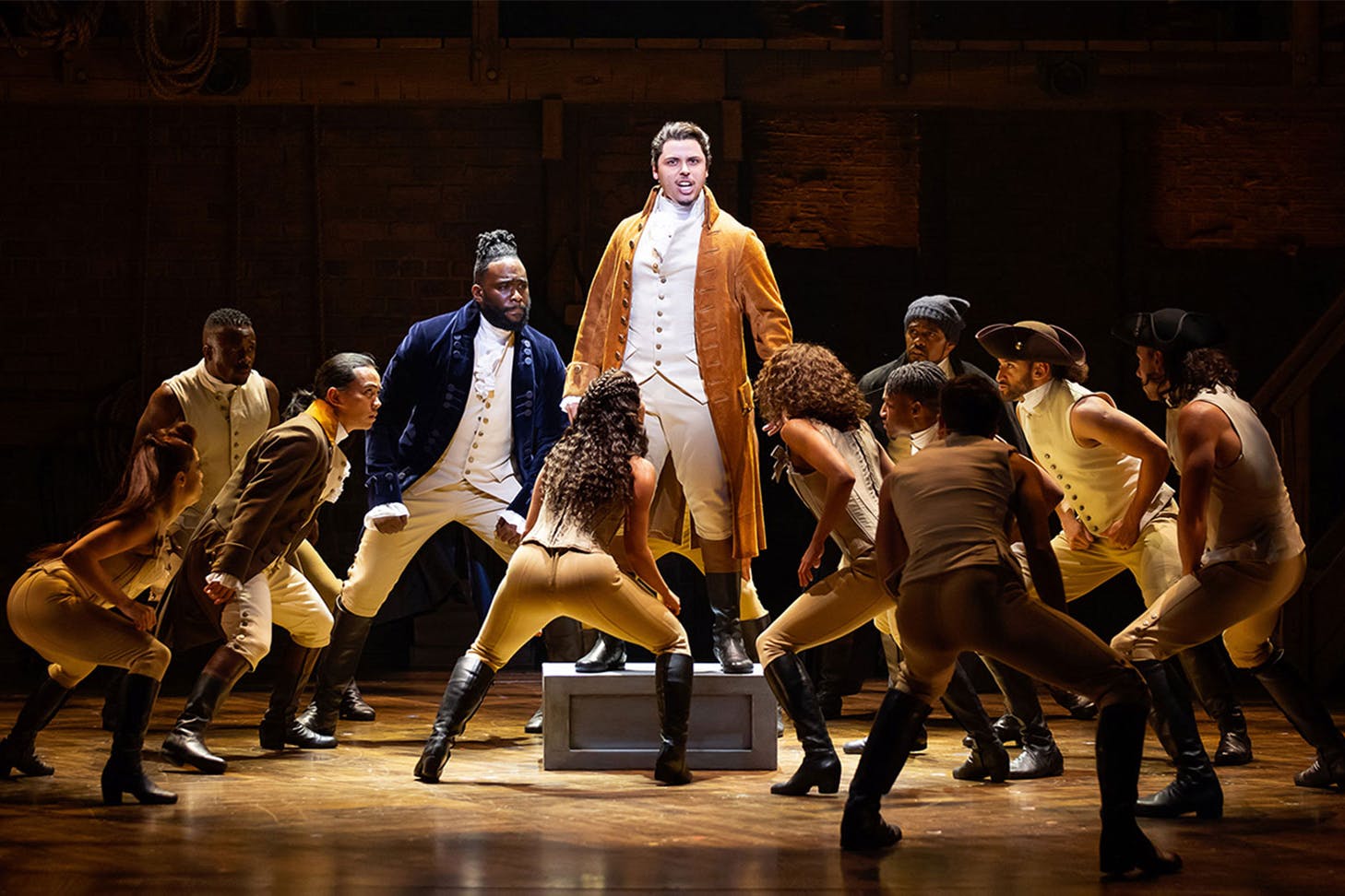 Hamilton cast performs on stage
